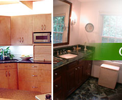 Small partial kitchen and bath photo