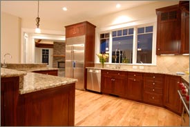 Kitchen Remodel with Brown Cabinets and Granite Countertops 4